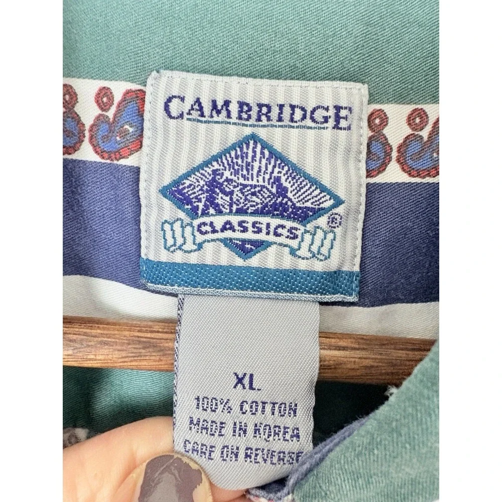 Vintage 90s Vertical Striped Button Down Shirt S/S Coastal Skater TSITP‎ Mens XL - Picture 7 of 8